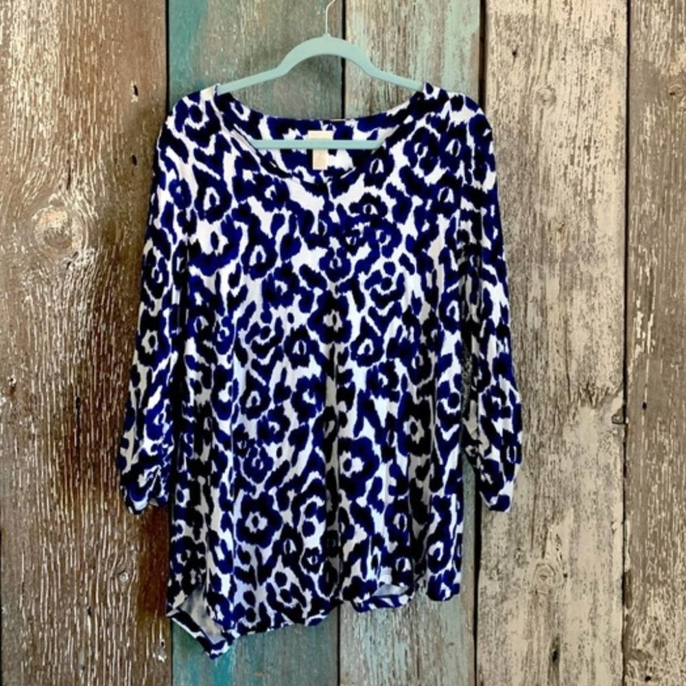 Chico's Patterned Blouse Large